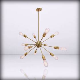 B076j8zj2v Vinluz Modern - Sputnik Chandelier 12 Light Brushed Brass Mid For Century P Bras