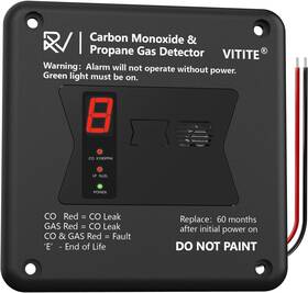 R503 Vitite Rv Carbon Monoxide Propane Detector 2-in-1 Dual Gas Alarm Hardwired 12v Flush Mo