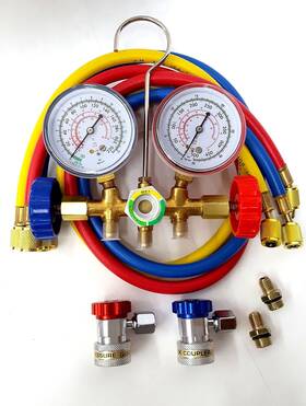 Chimg502raf75970 Voyager Tools A/c Manifold Gauge And Hose Set With 3pc Quick Coupler Connectors Color Coded
