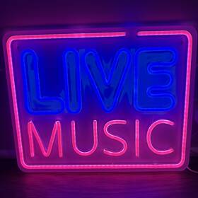 Wanxing 726323346600 Live Music Neon Sign Led Large Blue And Pink