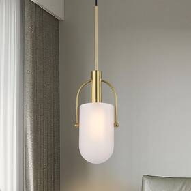 Cr01605 Warehouse Of Tiffany Palmella Brass And Frosted Glass Pendant Ceiling Lamp