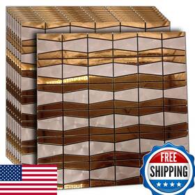 Weimeisc B0bfwb1cyw 10 Sheets Peel And Stick Backsplash Tilecolor Stainless Steel
