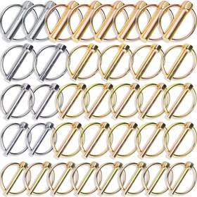 Wellmax 853488004776 36 Pcs Linch Pin Assortment In 3/16 Inch 1/4 5/16 And 7/16 Diameter Zin