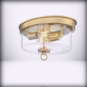6128600 Westinghouse - Lebanon Transitional 12 Inch 2 Light Flu Champagne Brass