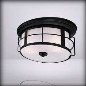 6339200 Westinghouse Lighting Orwell Two-light Outd Black And Frosted Glas