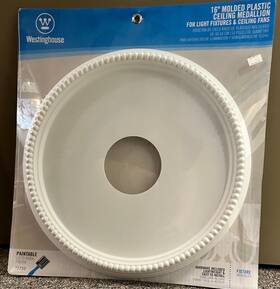77733 Westinghouse 16 Inch Beaded Ceiling Medallion White Paintable