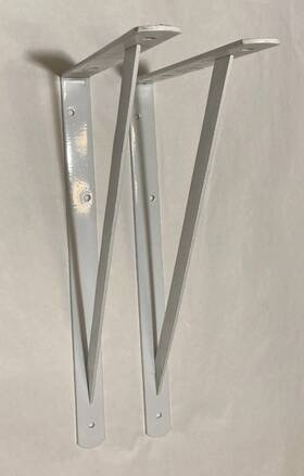 805534 White 16 Inch X 10 Heavy Duty Shelf Bracket - New Lot Of 2