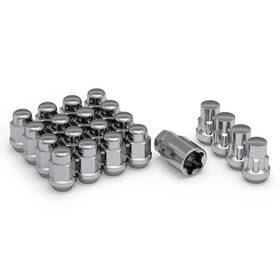 791709sam White Knight Chrome M14x1.50 Bulge Acorn Lug Nut Kit With Wheel Loc