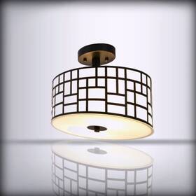 Cl3smrg Williesmart Semi - Flush Mount Ceiling Light Black Rectangle Pattern Rectangular