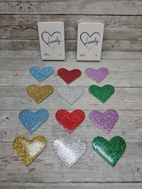 Winjeto X004ejxe89 Leather Heart Bookmarks - 12 Pieces Cute Corner Page Book Marks Glitter