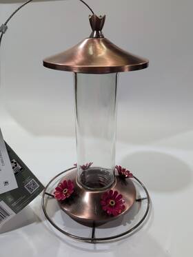 710b Woodstream Corp Perky-pet Hummingbird 12 Oz. Copper/glass Nectar Feeder 4 Feeding Ports New