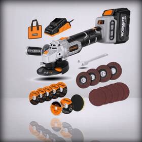 Cag320 Worksite 20v - Angle Grinder Cordless 4-1/2 Brushless Motor Grey And Orang