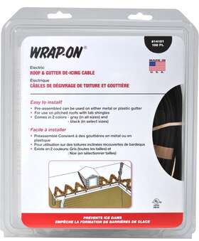 14101 Wrap On Wrap-on Roof And Gutter Defrost Cable 100 Ft Black Electric Heating