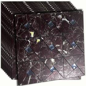 Xuaniny B0b251912j 10-sheet Peel And Stick Metal Backsplash Tiles Self Adhesive Triangle