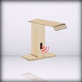 B-auto-3007-gold Yblucklly Automatic - Sensor Touchless Gold Bathroom Sink F Straight Bend Withou