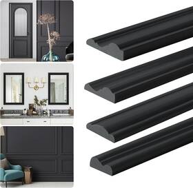 135-b Yefanxi Flexible Chair Rail Panel Molding Finish Trim 10ft 1.1in Black