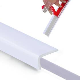Yefanxi 768641076616 Peel And Stick Vinyl Corner Trim 20ft L-shape Tile Outside White