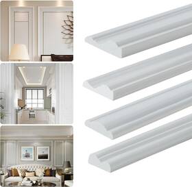 Yefanxi 768641077156 Glossy Peel And Stick Panels Molding Trim Flexible Chair 1.6in 10ft White