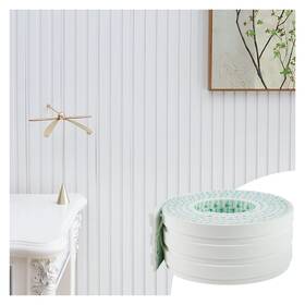 Yefanxi 768641095099 4-in White Eva Molding Peel And Stick Panel 3d Flexible Fluted