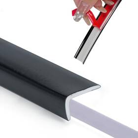 Yefanxi 768641097017 Peel And Stick Vinyl Corner Trim 20ft L-shape Tile Outside Black