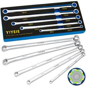 Y0013 Yiyeie 5-piece Extra Long Box End Wrench Set Metric 8mm-19mm 6 Point Extended Bolt