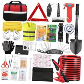 Yjcz091 Yjusmak Car Roadside Emergency Kit - With Jumper Cables Tow Rope