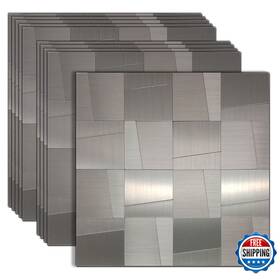 Ymmxge B0b9bf21w8 10-sheet Peel And Stick Metal Backsplash For Kitchen Self Adhesive