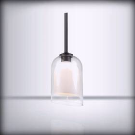 B5327du-bk-n Yobo Lighting Yubole Modern Pendant Lights Double Glass Light Blac Black-milky Shade