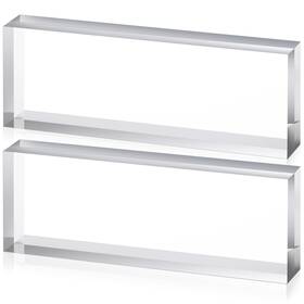Tat-yousoontic-293 Yousoontic 2 Pcs Clear Acrylic Blocks For Display Blank Name Plate Block Cube