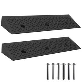 Yzhupte 808227962923 Heavy Duty Rubber Curb Ramp 2 Pc Inch Rise Height 3 Tons 6600 Lb Capacity Side