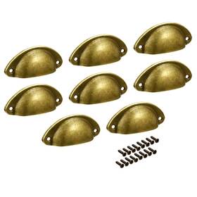 Zaplyte 609876727525 Cup Drawer Pull Kitchen Cabinet Handle Bronze Tone 66mm Hole Centers 8pcs