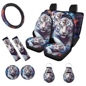 2411180102 Zfrxign White Tiger Car Seat Covers Full Set For Women Men Steering Wheel