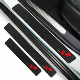 Sill-928 Zorapulze 4pcs Universal Car Door Sill Protector Carbon Fiber Scratch Resistant E