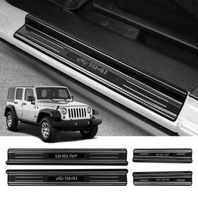 B0dh2dc43h Zzeqyg 4 Pcs Stainless Steel Door Sill Protector Compatible Jeep Wrangler
