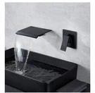 Dasan Wall Mount Waterfall Bathroom Matte Black Sink Faucet, Sngl. Fixed Price $108.00.