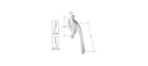 Aluminum Right Hand Casement Window Lock; 2-3/8" Screw Holes By Laurence. Fixed Price $35.22.