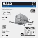 Halo 4" New Construction Housing E4ICATSB Pack Of 6 Free Ship. Fixed Price $150.05.