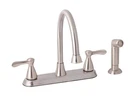 Home Impressions 2-HANDLE Traditional Lever Kitchen Faucet Spray, Brushed Nickel. Fixed Price $64.95.