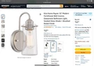 Kira Home Rayne 10" Modern Farmhouse Wall Sconce, 9.5", Brushed Nickel. Fixed Price $35.00.
