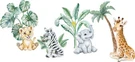 Murwall Cute Safari Animal Large Decals - Tropical Trees, Kids Room Decor. Fixed Price $78.37.