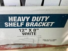 Lot Of 16 - 12" X 8 White Heavy Duty Shelf Brackets. Fixed Price $59.99.