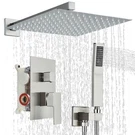 Shower Faucet Set 12 Rain Head Handheld Sprayer Brushed Nickel Ackwave System. Fixed Price $154.99.
