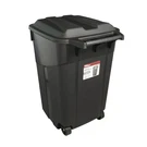 Hyper Tough 45 Gallon Wheeled Heavy Duty Plastic Garbage Can, Attached Lid. Fixed Price $35.95.
