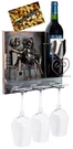 Brubaker Wine Bottle Couple On Bench - Wall Mountable 3 Glass Holders. Fixed Price $37.99.