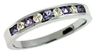 .45CT Diamond & Aaa Tanzanite 14KT White Gold Classic Round 9 Stone Channel Ring. Fixed Price $1631.99.