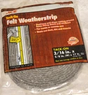 Tack-on Felt Weatherstrip 3/16 In Width X 17 Ft Length Ace 51279. Fixed Price $8.84.