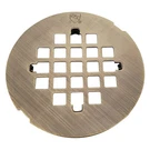 4-1/4" Antique Od Casper Brass Snap-in Shower Strainer Grid (D319-06). Fixed Price $13.95.
