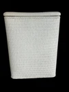 Vtg Mcm Redmon Ivory Cream Woven Wicker Laundry Basket Clothes Hamper 24X18X10. Fixed Price $99.00.