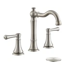 2-HANDLE Brushed Nickel Bathroom Faucet 8 Inch Widespread For 3 Holes With Pl.... Fixed Price $83.82.