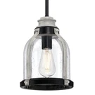 Westinghouse 6129700 Cindy 9"W Wood Mini Pendant - Matte Black / Antique Ash. Fixed Price $55.26.